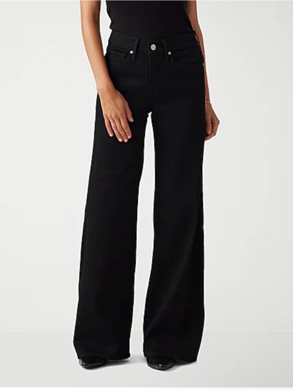 Levi’s 318 Shaping Tall - Black Stretch Denim Wide-Leg Jeans
